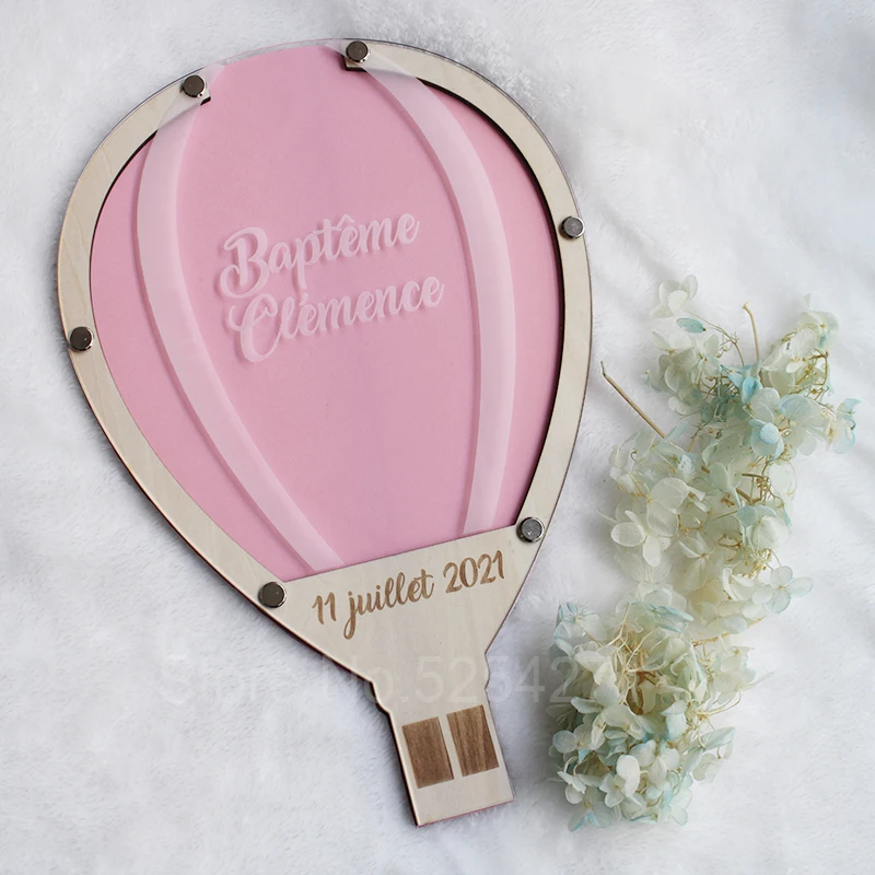 First birthday air ballon guest book party one year air balloon for first year of baby child hot-air balloon theme