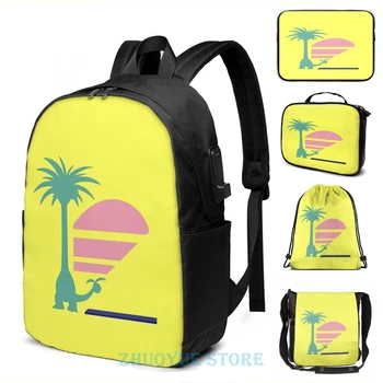 

Pokemon Sun & Moon - Dexio's Vacation Shirt USB Charge Backpack men School bags Women bag Travel laptop bag