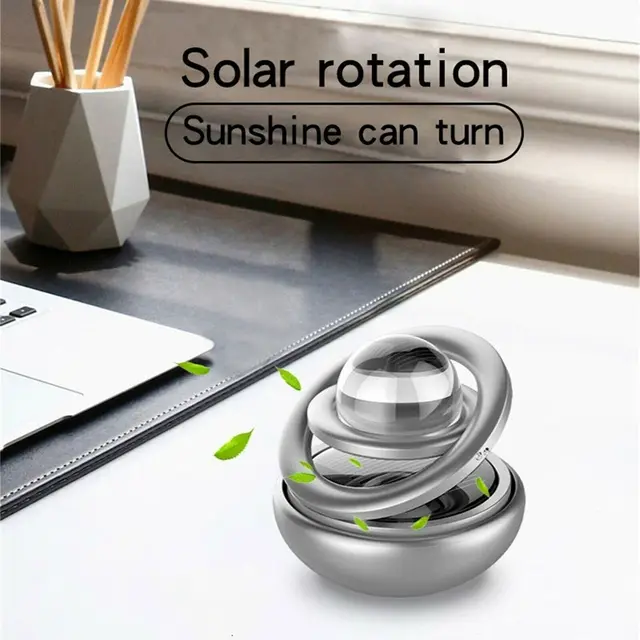 Alumínium Ötvözet Napenergia-Autó Aromaterápiás Légfrissítő-Interstellar Felfüggesztés Kettős Gyűrű Izgalmas Maglev Aroma Diffúzor - Image 4