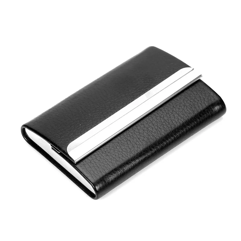 

Gift Box Transverse Strip Hardware Embossed Leather Business Card Box Business Card Holder Business Card of Card Box Card Clamp