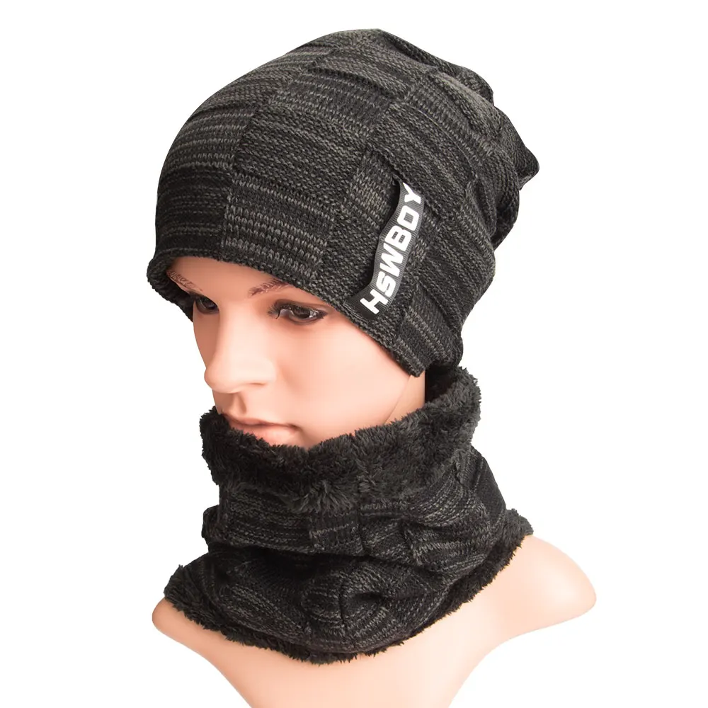 Maylisacc Осень Зима теплые вязаные наборы шарф шапка женская мужская шапка шарф набор Детская шляпа, шарф-воротник - Цвет: 5