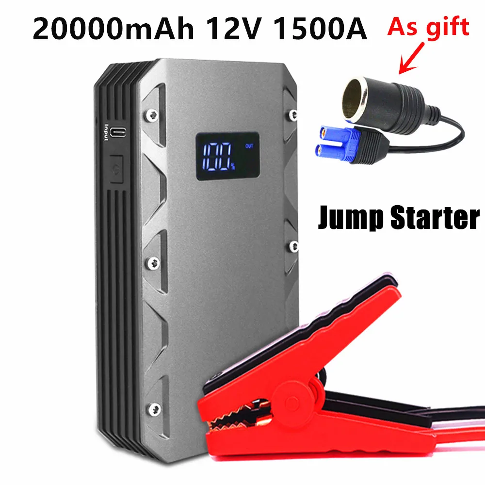 

New Arrival 1500A Starting Device High Power 20000mAh 12V Car Jump Starter Power Bank Petrol Diesel Car Charger For Car Battery