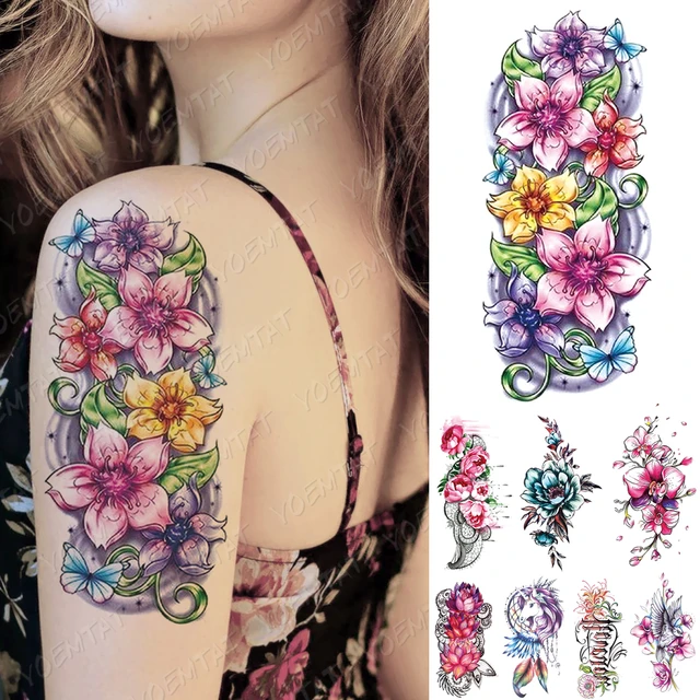 Pink Tattoo Flower Sticker!