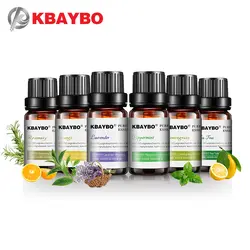 Kbaybo 10 мл * 6 бутылочки чистые эфирные масла для ароматерапии диффузоры Лаванда чай дерево Лемонграсс чай дерево розмарин апельсиновое масло