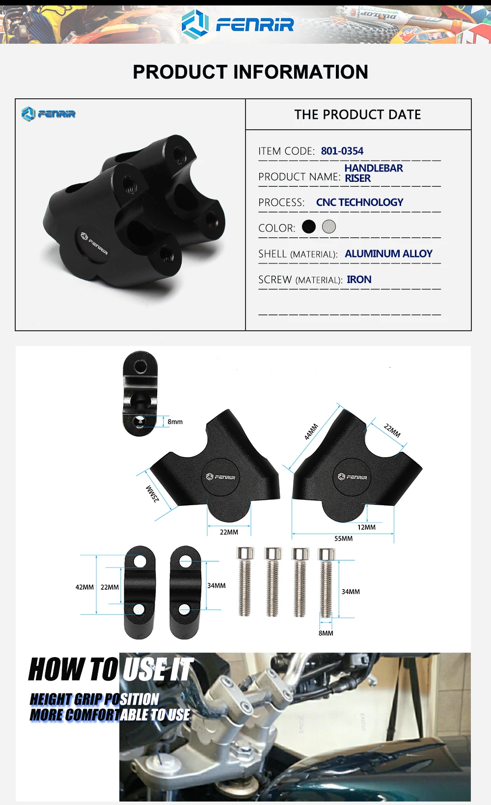 22 мм мотоциклетный Руль Riser для Royal Enfield Ducati Husqvarna Benelli Honda Kawasaki Suzuki Triumph Yamaha Harley Davidson