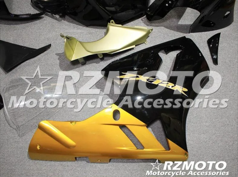 4 подарки ABS прессформы мотоцикл полный обтекатель комплект подходит для Kawasaki ZX-6R 05 06 2005 2006 Обтекатели кузова набор на заказ черный золотой