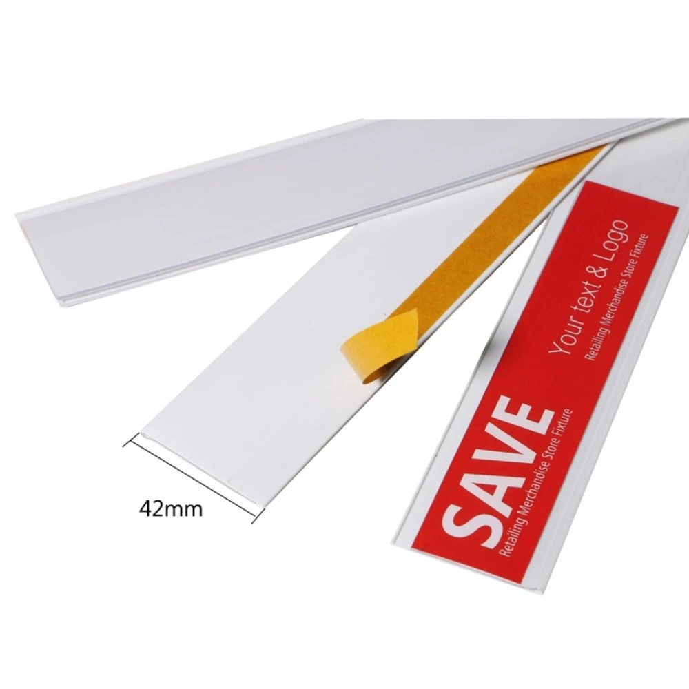 Stick on c Channel Insert Strip Flat u Clip Self Adhesive Wood Metal & Plastic Shelf Upc Label Holder