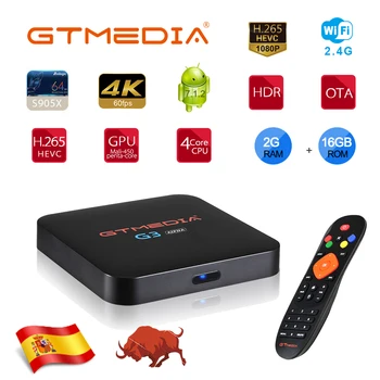 

GTmedia G3A 2GB 16GB 4K TV BOX Ultra-HD Free App Android 7.1.2 Youtube Netflix 100M 2.4G wifi Amlogic S905X Set top TV BOX