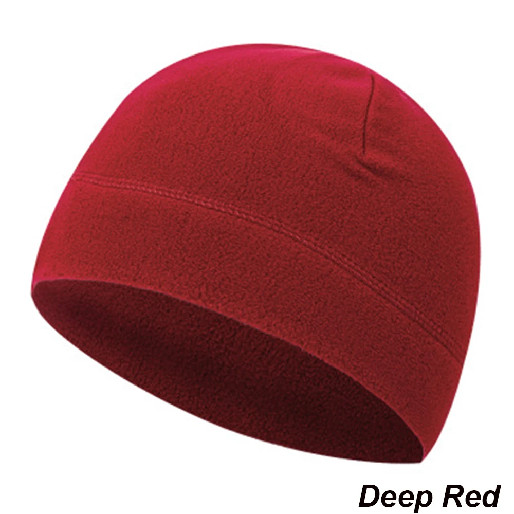 Deep Red 1 шт., унисекс, уличные флисовые шляпы, кепка для кемпинга, пешего туризма, ветрозащитная зимняя теплая шапка для рыбалки, велоспорта, охоты, военная тактическая Кепка - Цвет: Deep Red
