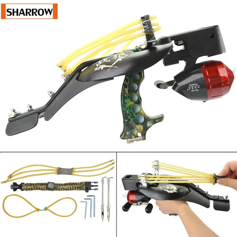 1 шт. стрельба из лука катапульта мощный слинг лук Рыбалка Охота Рогатка Bowfishing Дартс катушка набор стрел для наружного стрельбы аксессуар