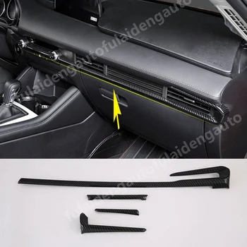 

4pcs For Mazda 3 Axela 2019-2020 Carbon Fiber ABS Central Control Outlet Air Vent Cover Trim Decorative Strip Car accessories