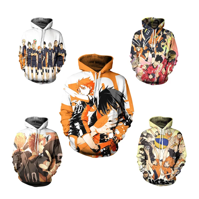 

Haikyu!! Hoodies Hinata Shoyo Winter Autumn Sweatshirts Casual Jacket Men Cosplay Costume Pullover Unisex Pullover Hoodie