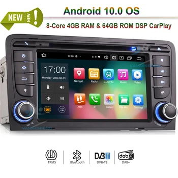 

7" PX5 Bluetooth Autoradio Android 10.0 Car stereo Car DVD GPS 4G+64G DAB+ DVR OBD DSP CarPlay for Audi A3 S3 SatNav