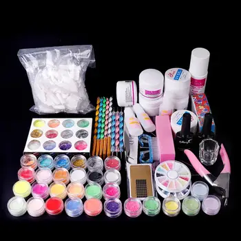 

Nail Art DIY Home Set Painting Brush False Nail Tips Extension Form Nail File Acrylic Liquid Powder DIY Home Manicure Tool Kit