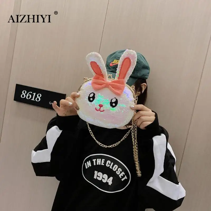 

Teen Girls Mini Animal Sequins Messenger Bags Women Kids Cute Cartoon Chain Small Shoulder Crossbody Handbag