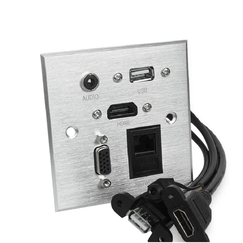 

Welding free aluminum alloy panel Wall USB Charger AUDIO VGA socket Model 86 multifunctional socket Multimedia information