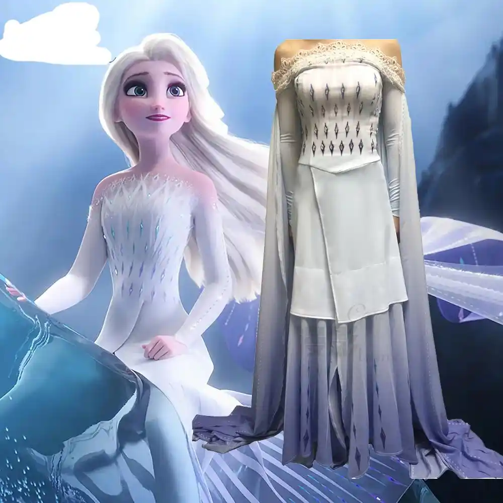 Queen Elsa Costume Snow Ice Princess Cosplay Adult Froz Halloween