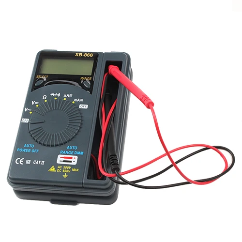 HO2-XB866 HONEYTEK мини-мультиметр Цифровой AC/DC тестер напряжения тока мультиметр карманный Автоматический диапазон цифровой тестер Вольтметр XB866 - Цвет: HO2-XB866