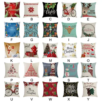 

Merry Christmas Linen Pillow Cover Sofa Pad Set Home Decoration 18x18 inch Pillow Case Party Christmas Decoration 12.27