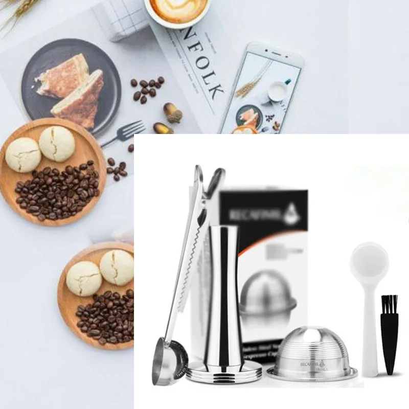  Stainless Steel Coffee Capsules Pods Filters Reusable For Nespresso Vertuo And For Vertuo Plus Mach