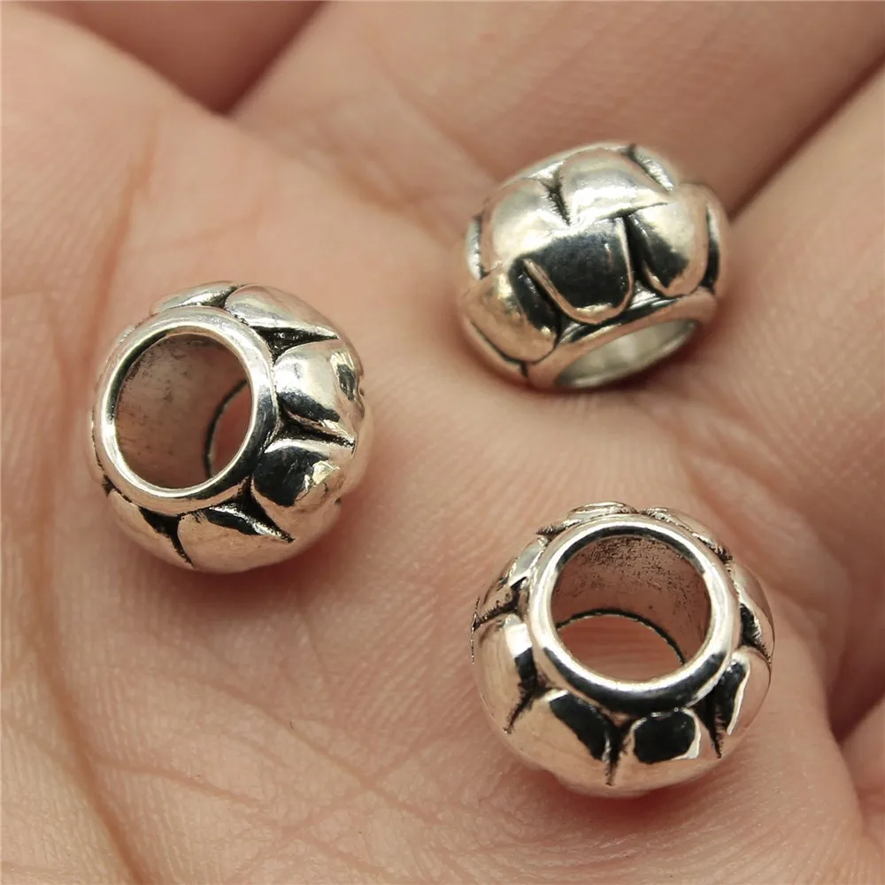 Antiqued Flat Flowered 3-Hole Sterling Silver Spacer Bead