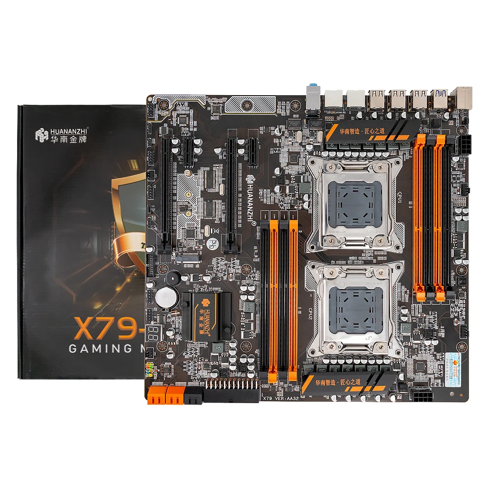 X79 8D HUANANZHI CPU LGA2011 LGA 2011 материнская плата с двойным процессором DDR3 подходит для