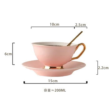 

Nordic Style Coffee Cup Saucer Spoon Light Luxury Ceramic Tea Cup Set Mug Set Gold Rim Gift Box Copos Kitchen Dining Bar EB50BD
