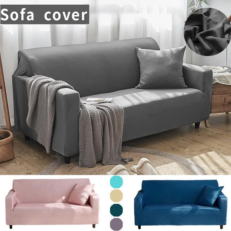

Four Seasons Universal Sofa Cover Solid Elastic Couch Covers Sectional Non-slip Stretch Couch Slipcover for Living Room