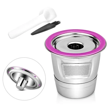 

Cafe Coffee Pod 2.0 1.0 Stainless Steel Filter Reusable Capsules Spoon