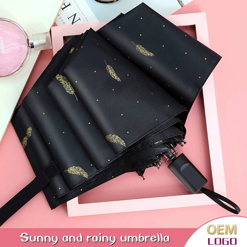 

Wind Resistant Folding Umbrella Rain Sun Women Auto Luxury Big Windproof Umbrellas Rain for Women Black Coating 8K Parasol S001