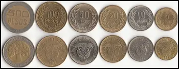 

Colombia Set 6 Pieces America Coins Original Coin Commemorative Edition 100% Real