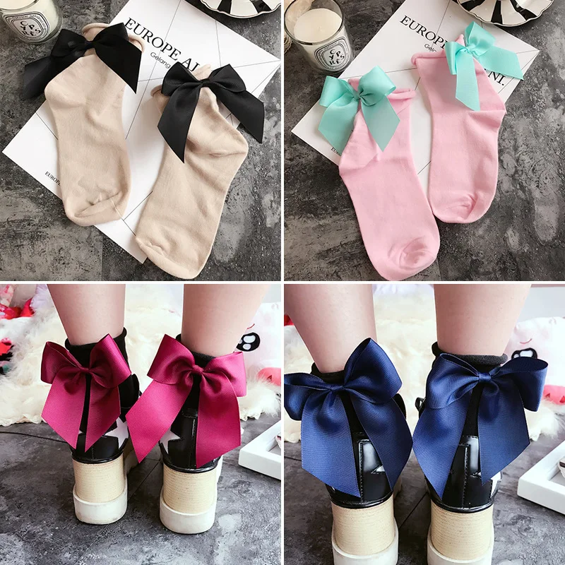 

YUXIC Kids Bowknot Socks Creative Fashion Streetwear Crew Socks Children Girls Female Socks