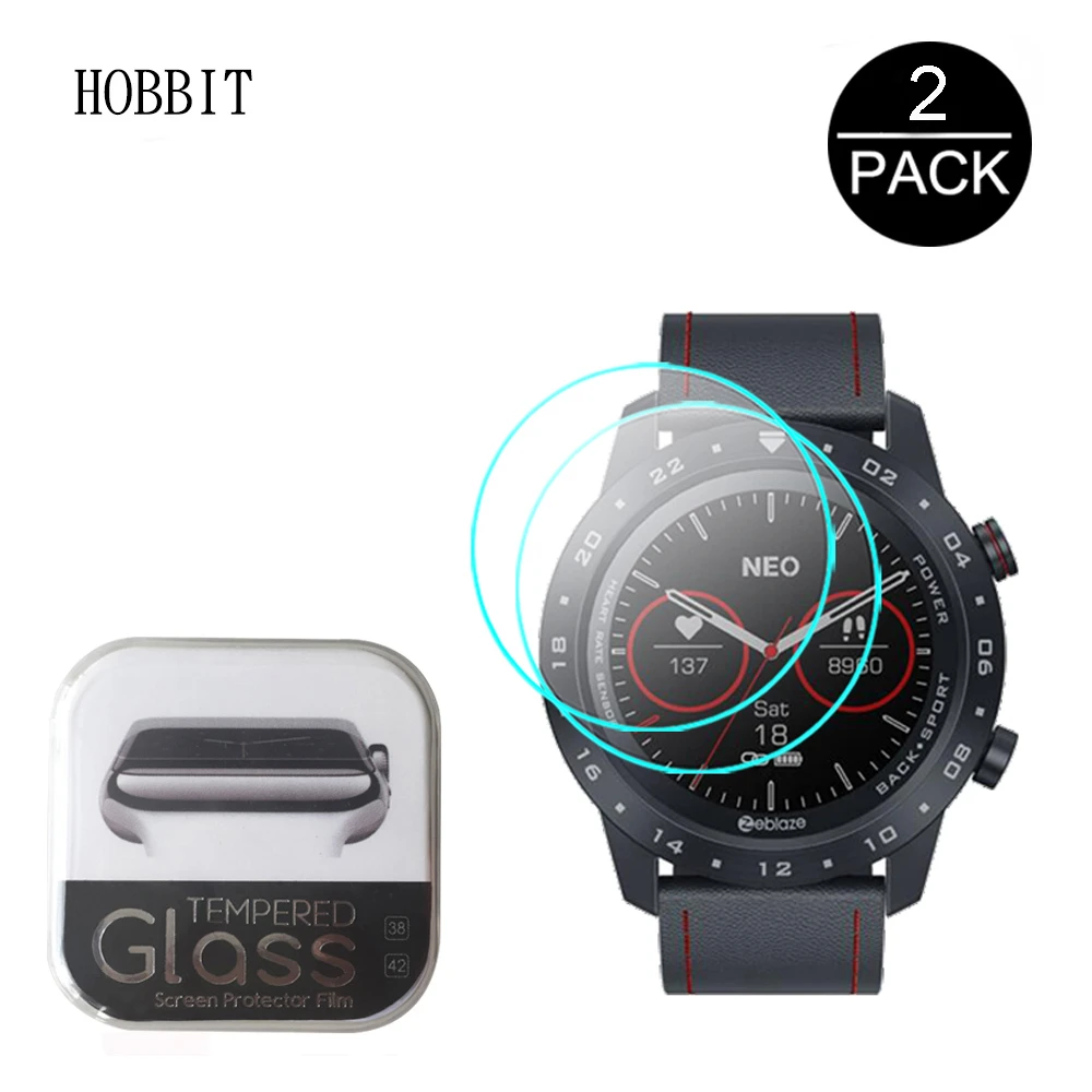 Uds para Zeblaze NEO 2 Pantalla de reloj inteligente de vidrio templado Protector de Zeblaze NEO2 2.5D claro HD cero protección resistente de vidrio