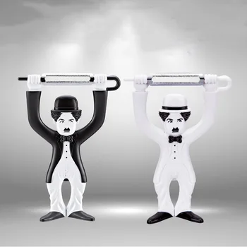 

Stainless Steel Smooth/serrated Peeler Grater Creative Chaplin Model Vegetable Fruit Salad Potato Cutter Slicer Kitchen Gadgets