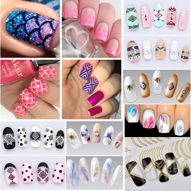 2/3 предмета модная Nail Art Наклейки переводятся с помощью воды водяной знак маникюр