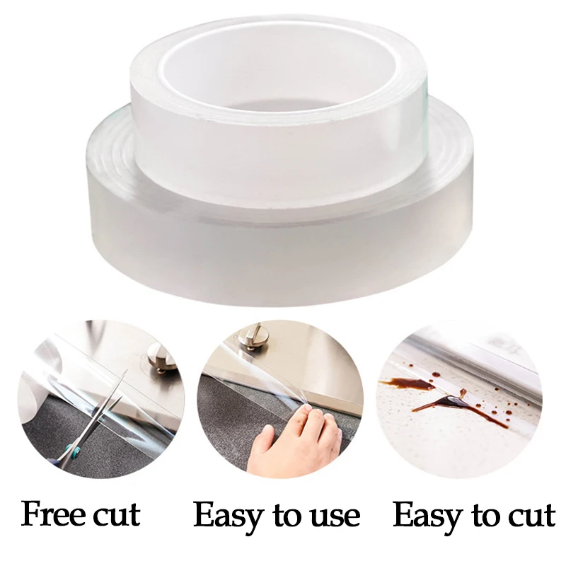 

Transparent Acrylic Waterproof Mildew Tape Kitchen Sink Strong Mold Self Adhesive Tape Bathroom Gap Strip Pool Seal Sink Tape
