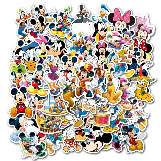 10/30/50Pcs/lot Disney Mickey Mouse Stickers no repeating pull bar box guitar personalized graffiti cartoon Kids sticker Toy 1