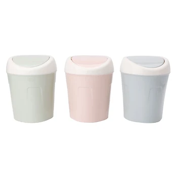 

Mini Desktop Garbage Can Trash Waste Bin Basket Dustbin Container Home Car Case