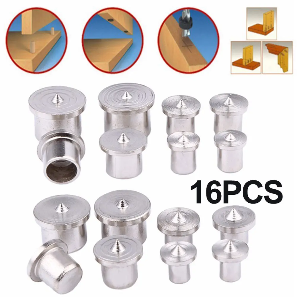

16PCS Woodworking Tools Dowel Centre Point Pin Set Dowel Tenon Center Set Transfer Plugs Wood Drill