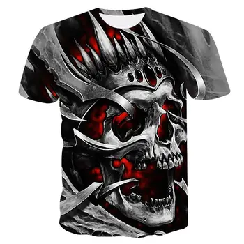 

2020 new skull men's casual t-shirt Summer 3D printed round neck cool shirt Street fashion trend youth hip hop Tops T-shirt