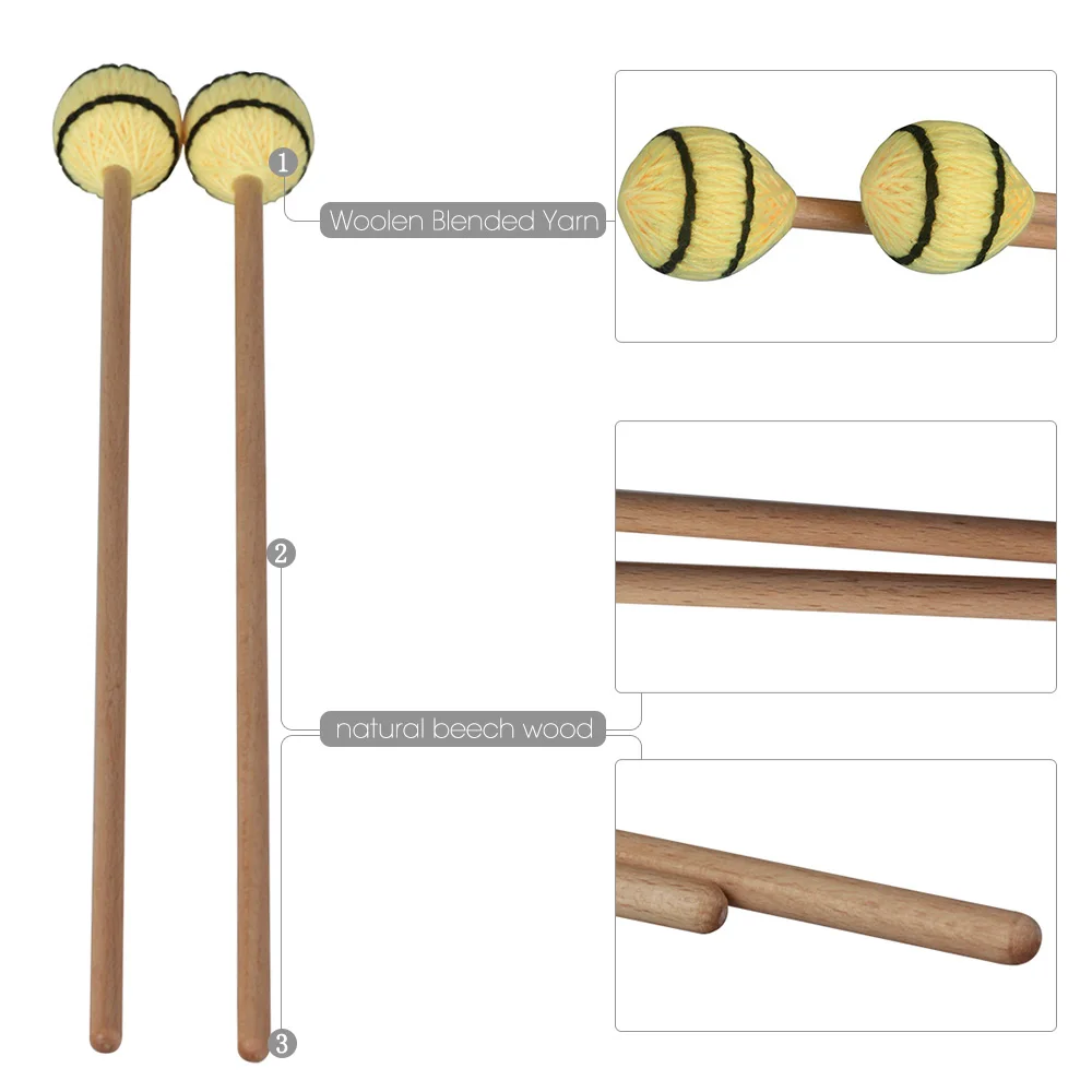 1 пара Marimba палка молоток ксилофон Glockensplel молоток с ручки из бука инструмент Аксессуары для профессионалов любителей