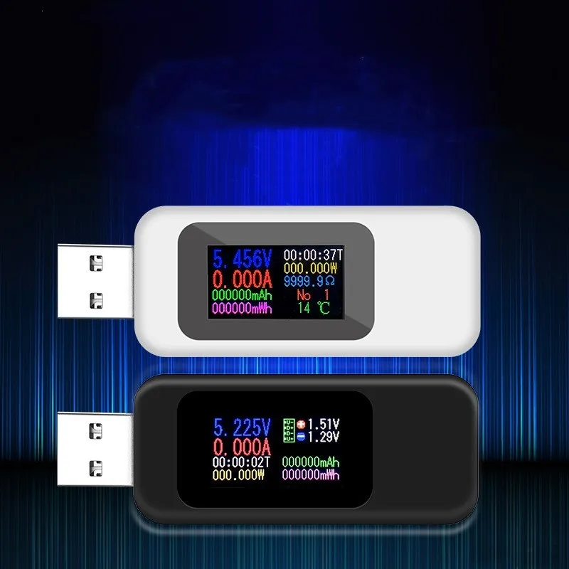 Voltímetro Digital de CC, amperímetro, medidor de corriente de voltaje, amperímetro, Detector, cargador tipo batería externa, probador USB 13 en 1