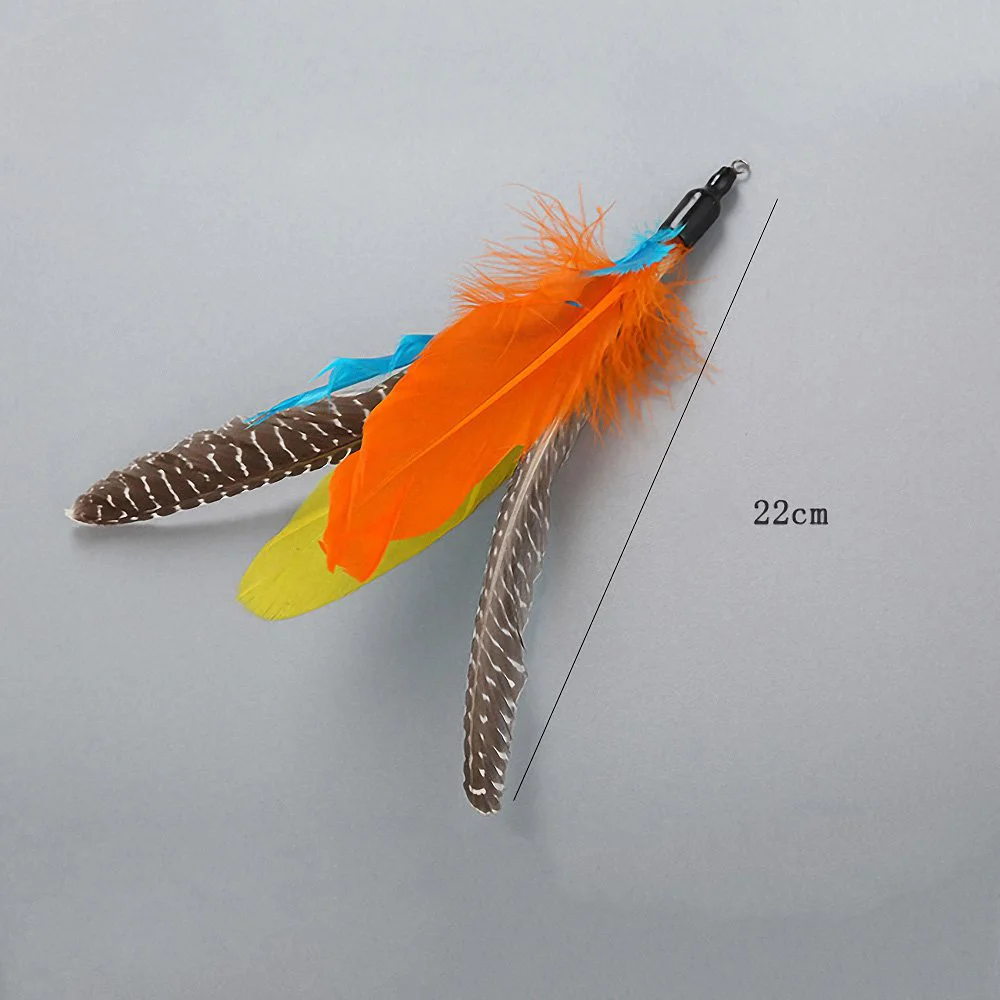 1 набор игрушка для кошки Интерактивная трехсекционная телескопическая Дразнилка для кошки палка с 5 сменными головками перо питомец котенок Обучающие принадлежности