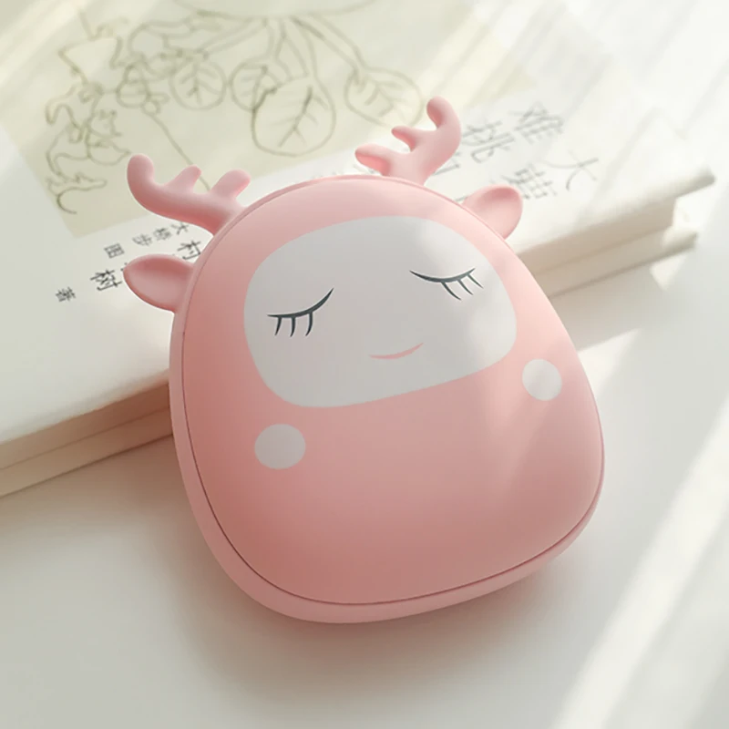 Милый мультяшный Зимний мини-грелка для рук Портативный USB Перезаряжаемый олень/Rabbitr 4000 мАч 5 в внешний аккумулятор двусторонний быстрый нагрев