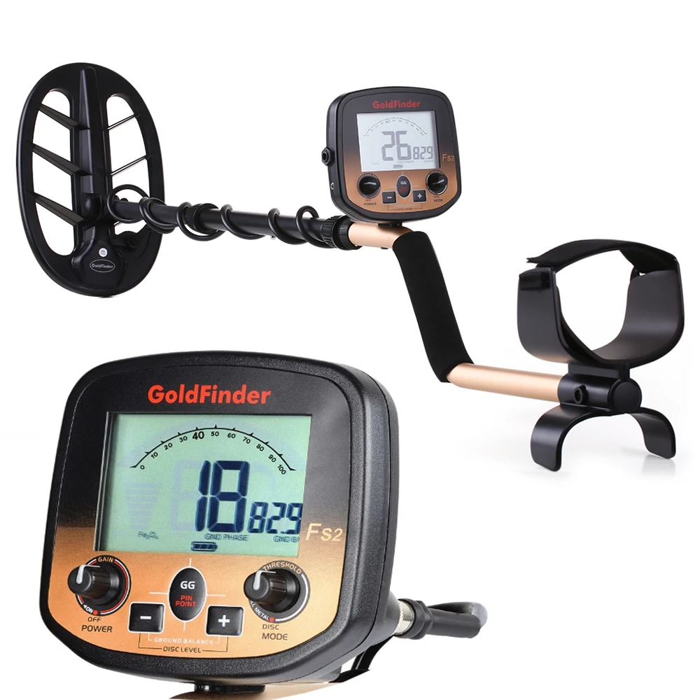 FS2 LCD Display Metal Detector Underground Gold Scanner Treasure Hunter Pinpointer two search coils optional|Industrial Metal Detectors| - AliExpress