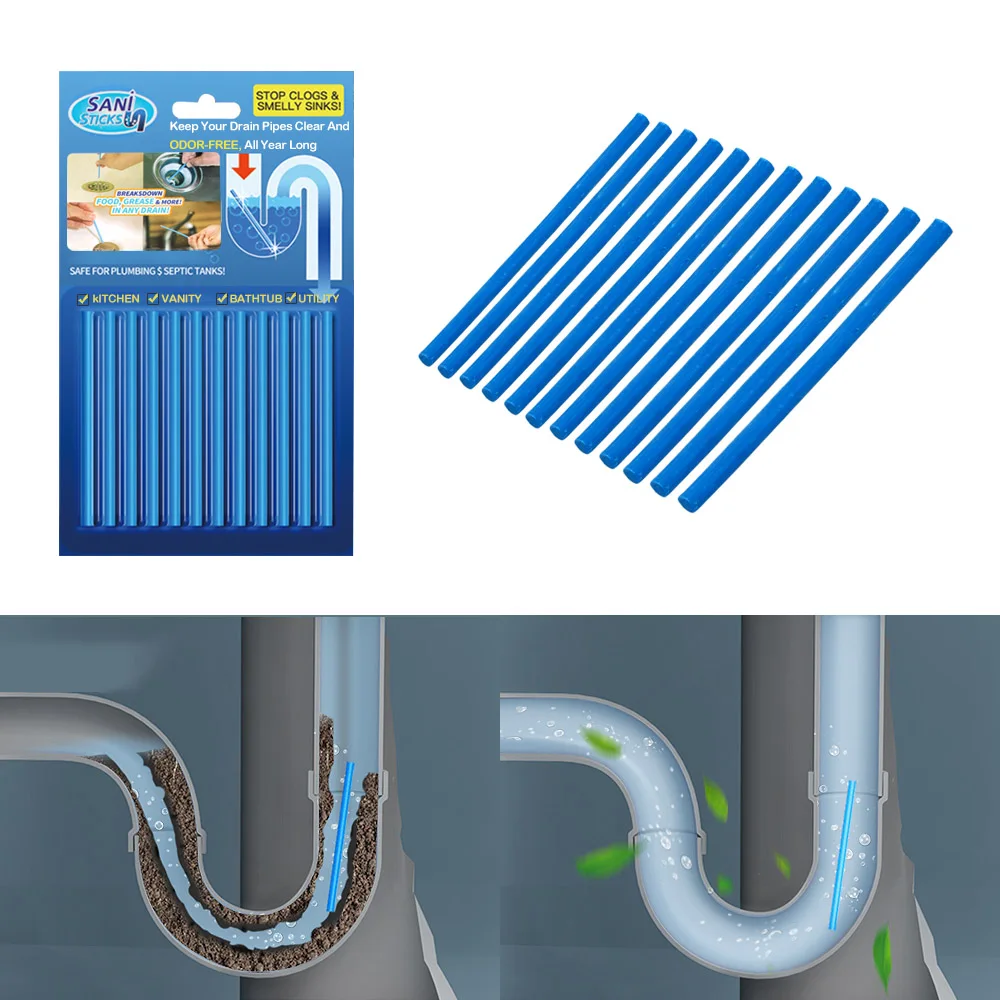 

NICEYARD 12Pcs/set Drain Toilet Pipe Cleaner Home Cleaning For Home Kitchen Bathroom Air Cleaner Sink Clogging Remover Tools