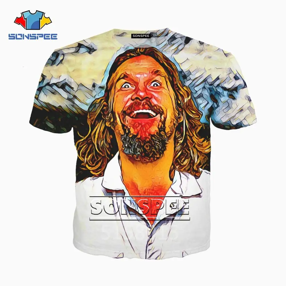 SONSPEE The Big Lebowski Harajuku 3D печатных мужчин и женщин одежда Хип Хоп футболка унисекс короткий рукав Уличная пуловер XK117c - Цвет: 1