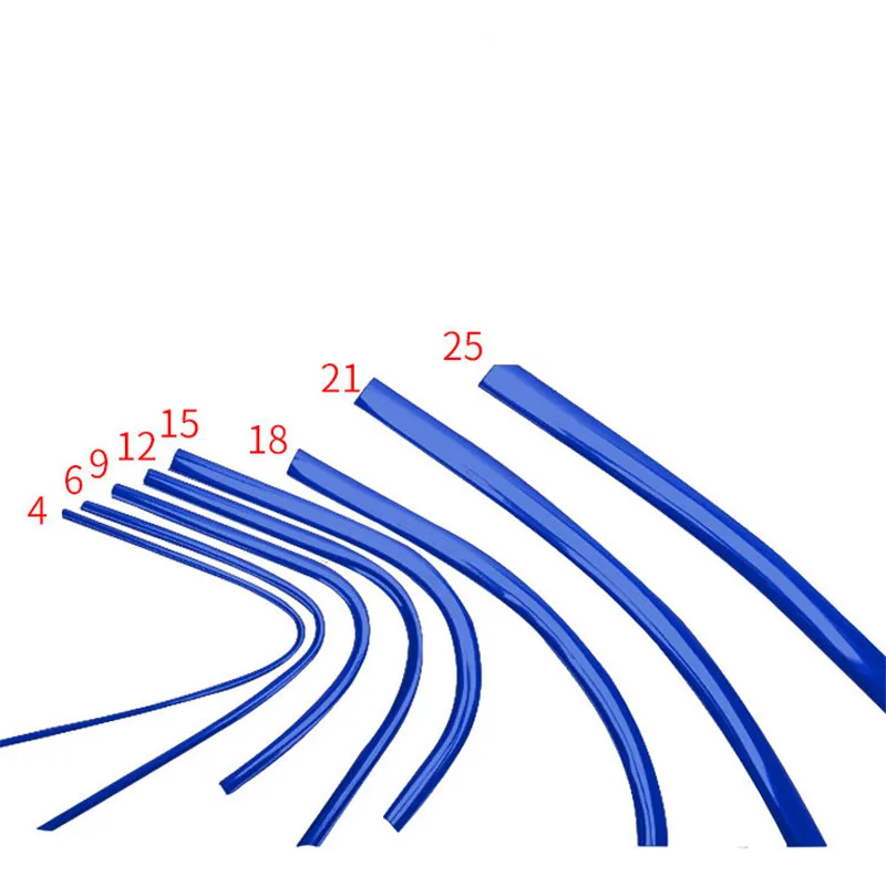 Blue Car Window Decoration Protector  PVC Strip Chrome Styling Auto Window Edge Chrome-plated Moulding Trim Strip Automobiles