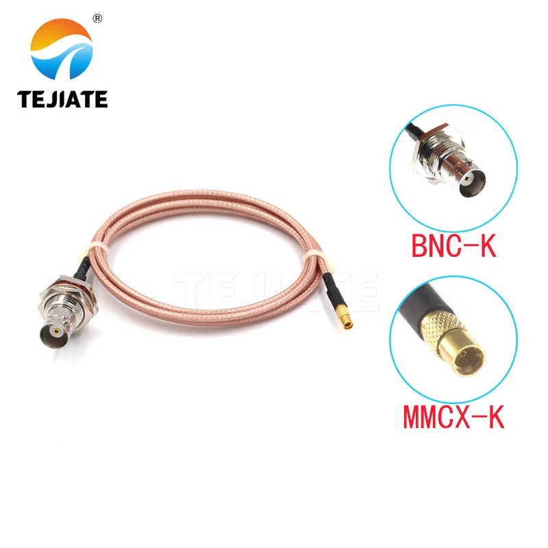 1PCS TEJIATE Adapter Cable BNC To MMCX Type BNCK Convert MMCXK 8-90CM 1M 1.5M 2M Length Connector RG316 Wire