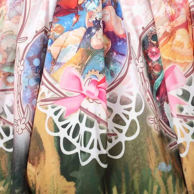 Милые Юбки принцессы в стиле Лолиты; оригинальные розовые кружевные юбки с принтом «Созвездие богини» для японской принцессы; GZWY084